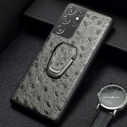 Genuine Leather Magnetic Bracket Case For Samsung Galaxy S21 Ultra S20 FE S8 S9 S10 S21 Plus Note 20 10 A51 A71 A31 A50 M31 M51