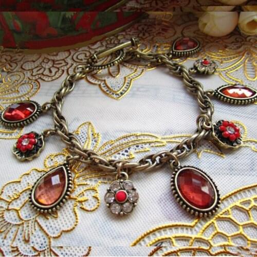 American foreign trade original single jewelry retro multi faceted Ruby fashion element Bracelet cross border hot selling