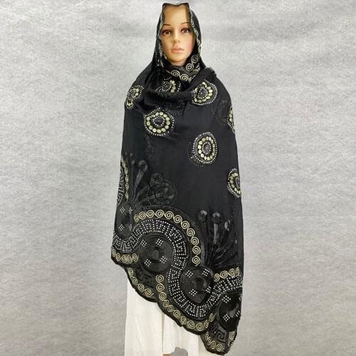 Muslim Fashion Women Cotton Scarf Shawl African Women Prayer Ramadan Outdoor Cape Large Headscarf 200*100 Size BF-243