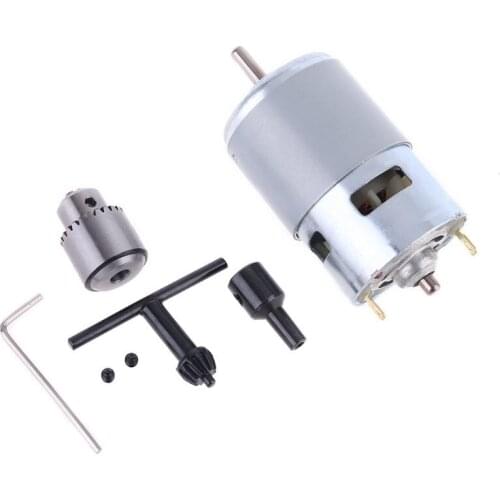 New 775 Motor DC 12-24V Electric Drill With Drill Chuck For Polishing Drilling Cutting