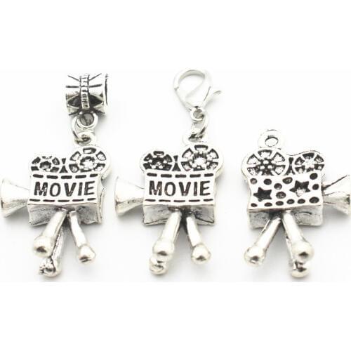 New Arrival mix3 Alloy MOVlE Dangle Charms Lobster Clasp Hanging Charm For Bracelet&Pendant Floating Charms Jewelry 12pcs/lot