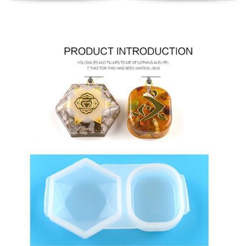 DIY Pendant Resin Mold Keychain Crystal Stones Flower of Life Energy Sticker Organ Pendant Silicone Mold for Jewelry Making
