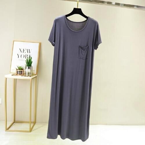 Casual cotton night shirt new modal loose nightgowns women home clothes korean long dress womens night wear sleepwear nightie