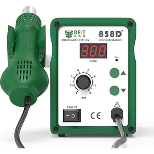 BST-858D+ Hot Air Soldering Station Single Digital Display Adjustable Hot Air Blower Mobile Phone Repair Desoldering Station