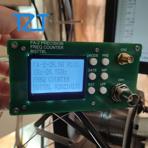 1Hz-6GHz/12.4GHz/26.5GHz Frequency Counter Frequency Meter 11Bit/Sec 10MHz OCXO with Power Adapter FA-2 Plus