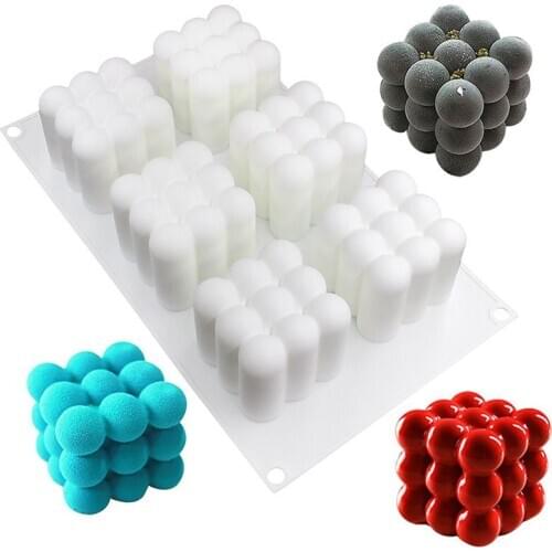 6-cavity Rubiks Cube Silicone Mold Mousse Cake Chocolate 3D Silicone Mold French Dessert Baking Cake Fudge Decoration