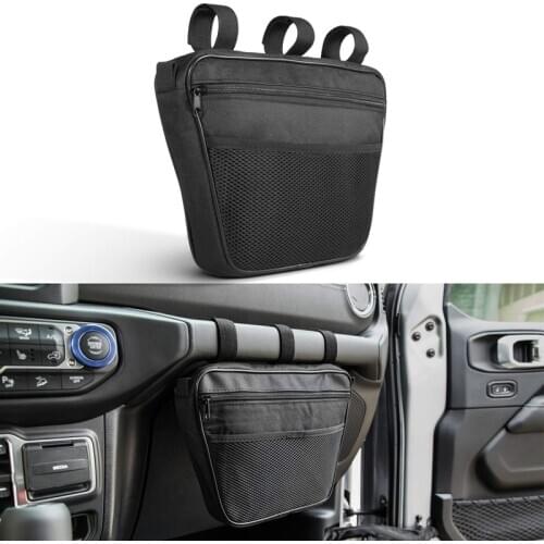 Passenger Seat Grab Bar Storage Bag Handle Accessory Storage Pouch Organizer Bag for Jeep Wrangler Jk Jl Jku Tj Yj Cj 1965-2018