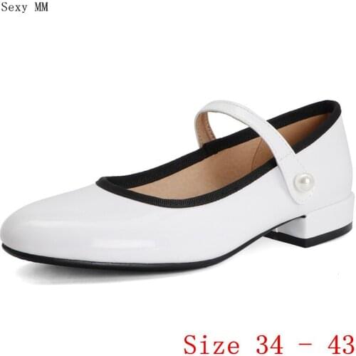Pumps Mary Janes Women Oxfords Career Shoes Low Med Heels Woman Low Med Heel Shoes Plus Size 34 - 40 41 42 43