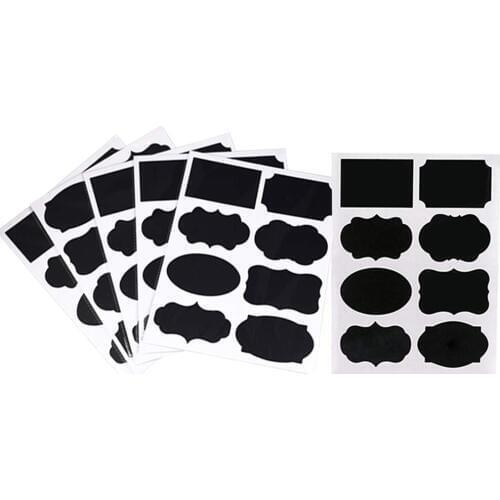 XRHYY 8 Fancy Chalkboard Labels Pantry and Storage Stickers For Jars Glass Bottle Decorative Reusable Waterproof Blackboard Set