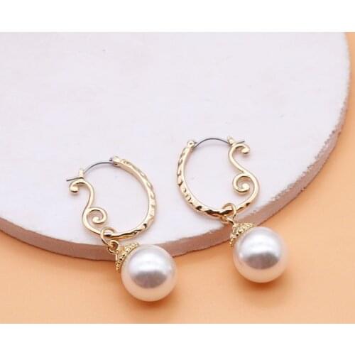 Pearls Pendant Earrings Copper Material Exquisite Party Textured Gifts For Women Girls