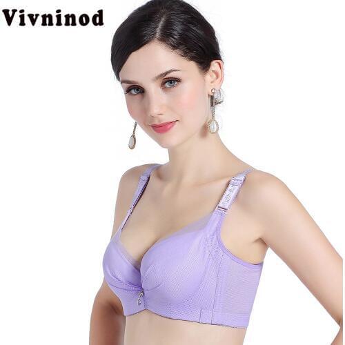 Women Underwear B C D Cup Thin Lace Wireless Push Up Bra Big Size Spandex Breathable Plus Size Bras for Women Sexy Brassiere 95B