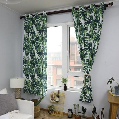 1PCS 140X215CM curtain finished turtle backed bamboo Nordic bay window floor plant curtain living room bedroom curtain