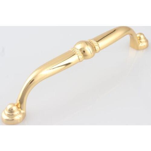 128mm modern simple fashion 24k gold furniture handles 5" gold kitchen cabinet drawer dresser cupboard door pull knob handle GP