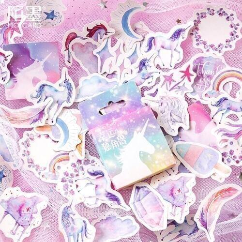 45pcs/pack Kawaii Stationery Stickers Unicorn Butterfly Diary Planner Decorative Mobile Stickers Scrapbooking DIY Craft Stickers