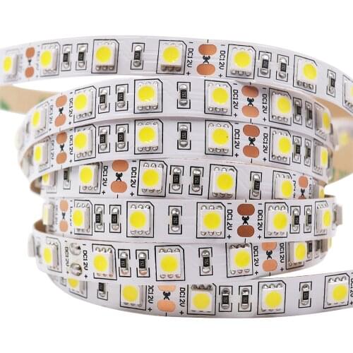 5050 SMD Led Strip Light 5m 12V 60LED/m Natural White/Warm White /RGB 5m Flexible LED Tape Lights High Brightness Strip