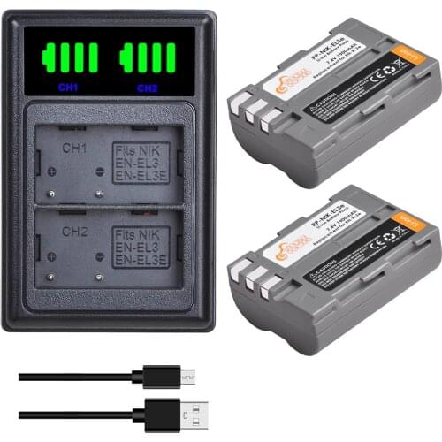 EN-EL3e EN EL3e ENEL3e Camera Battery Charger Kits for Nikon D30 D50 D70 D70S D90 D80 D100 D200 D300 D300s D700 D-100 SLR Camera