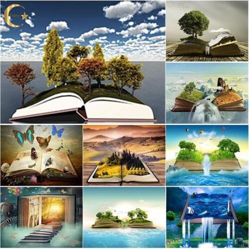 5D DIY Diamond Painting Books Scenery Diamond Embroidery Cross Stitch Full Square Round Drill Crafts Manual Art Gift Home Decor