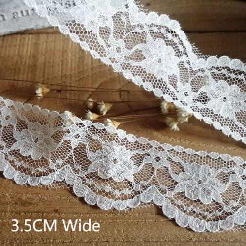3.5CM Wide White Exquisite Hollow Geborduurde Ruffle Trim Kant Stof Fringe Lint Kleding Kraag Trimmen DIY Kleding Naaien Decor