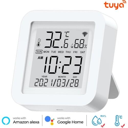 Wireless WIFI temperature and humidity sensor indoor home tuya electronic wet and dry thermometer smart digital digital display