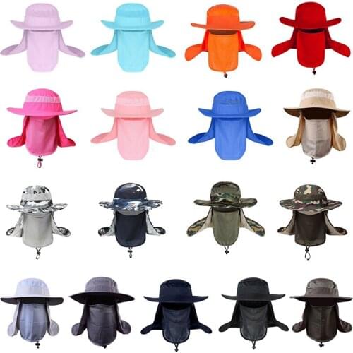 Men Women Fishing Flap Caps Quick Dry Sun Proof Removable Ear Neck Cover Hat Outdoor Fishermen Sportswear Accessories
