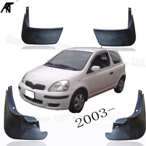 Black Front &Rear Mud Fender Flaps Splash Guard Mudflaps Mudguard Cover Trim For Toyota Vitz 2003 -on Mud Flap 4pcs/lot
