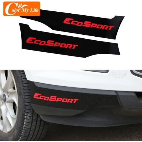 Color My Life 2Pcs/Set Car Front Rear Bumper Corner Protection Strips Cover Sticker for Ford Ecosport 2013 - 2017 Accessories