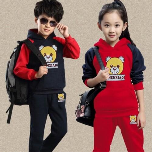 Boys Girls Clothes Set Kids Spring Autumn Tracksuits Baby Boys Hooded Jackets+Pants Sports Suit Children Clothing Set 120~160