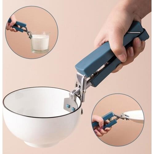 Bowl Spoon Utensil Holder Dish Clamp Pot Pan Gripper Clip Hot Dish Plate Bowl Clip Tongs Silicone Handle Kitchen Tool Organizer