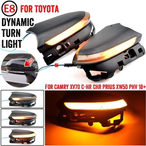 For Toyota Camry XV70 C-HR CHR Prius XW50 PHV 2018- 2020 Car LED Dynamic Turn Signal Light Side Mirror Indicator Blinker Lamp