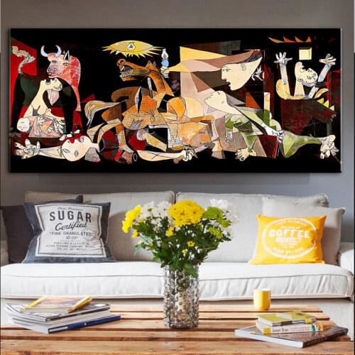 Guernica Famous Canvas Paintings Reproductions Print On Canvas Art Prints Artwork By Picasso Wall Pictures For Living Room Wall
