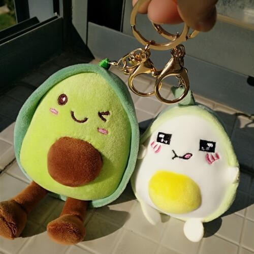 Hot sale Cute soft avocado keychain super soft small pendant ins hot fruit backpack hanging high quality gift for kids