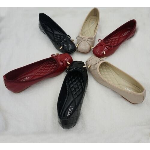 Patent Leather Loafers Women Ballet Flats Shallow Bowtie Slip On Flat Shoes Woman Soft Fordable Flats Ballerinas Ladies Shoes