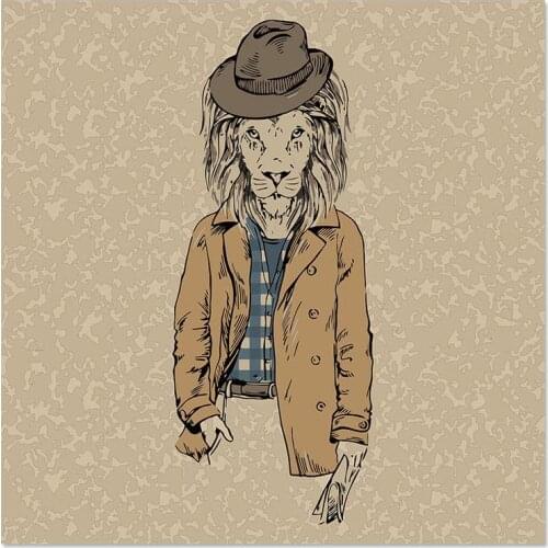 Fashion Animals Serieslion Paint By Number Kit Vintage Portrait Lion Painting Lion Poster Lion Portrait Animal Portrait Lion