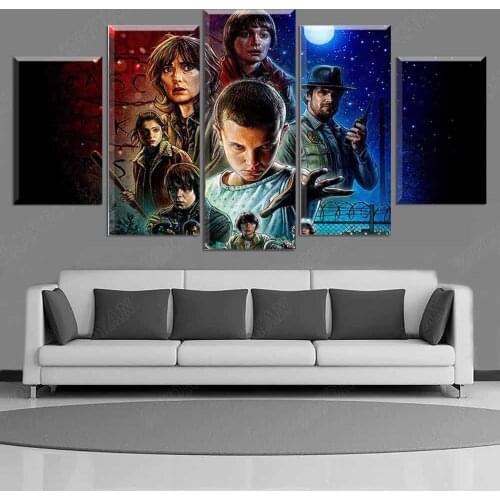 5 Piece Wall Art Picture Movie Posters Prints Stranger Things Art Wall Poster Cuadros Decora Canvas Painting For Living Room Fr