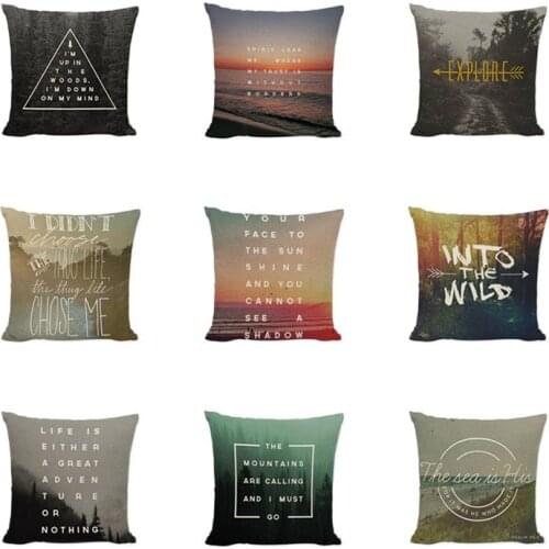 Forest Scenery Cushion Covers Landscape The Mountains Are Calling And I Must Go Pillow Covers Decorative Sofa Linen Pillow Cases