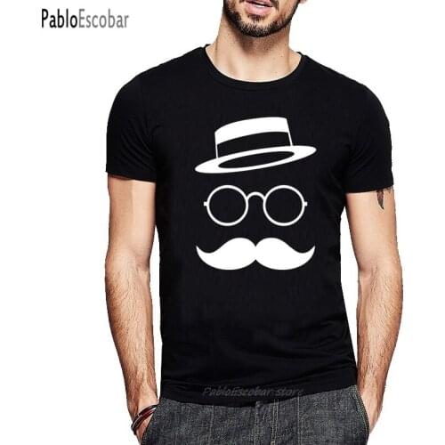 NWE Summer Retro Minimal with Moustache Glasses For Fashion Men T Shirt Short Sleeve Cotton Tops & Tees Plus Size EURO SIZE