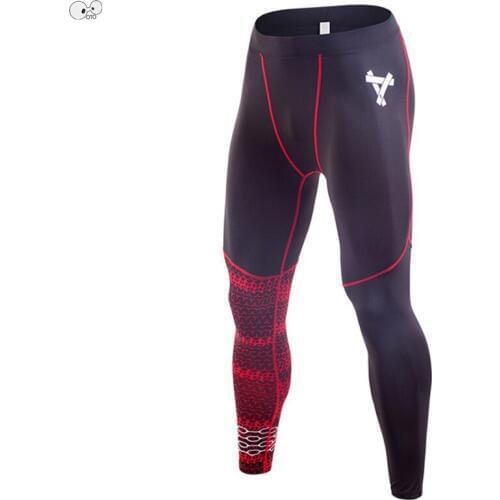 Skinny Tights Quick Dry Bodybuilding Trousers 2019 Mens Compression Running Pants Gym Fit Patchwork Elastic Sportswear Leggings