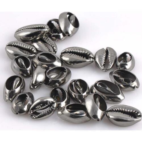 Natural Spiral Shell Charm Pendants Conch At Random Black plated for jewelry making Diy 16-24mm 10pcs TRS0210