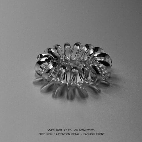 Transparent crystal dark hair trim hair ring