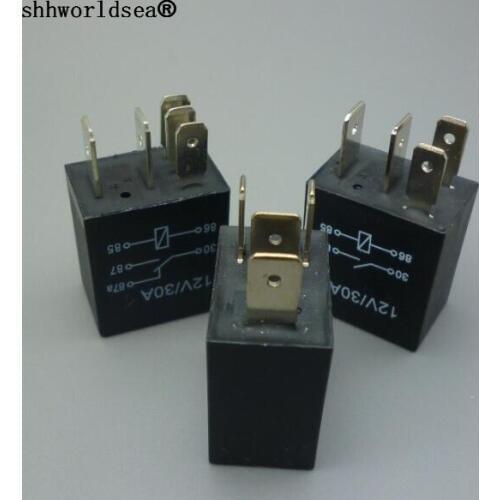 Shhworldsea violet motor relay 12V 24V 30A 5pin 4 foot normal open Waterproof Automotive Relay for oil pump for fog lamp