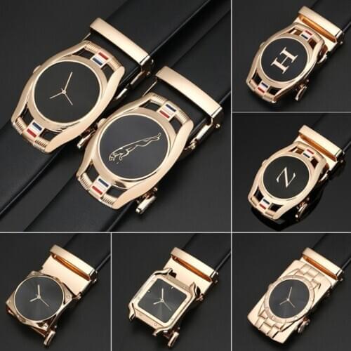 High-quality Genuine Leather Mens belt Designer Luxury Brand Black Automatic Buckle Men Belt Male Alloy Buckle Belts For Men