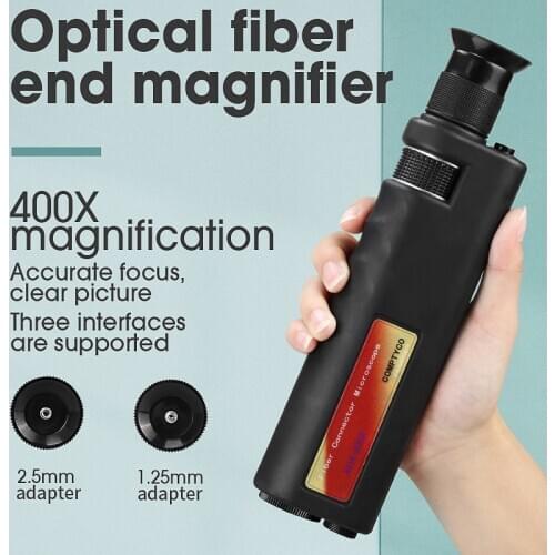 Handheld 400x Fiber Optical Inspection Microscope LED Illumination Anti Slip Rubber