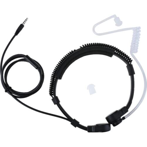 3.5mm plug Tactical-Throat Microphone earphone Covert Adjustable Covert Air Tube Headset with Throat Mic for smartphones