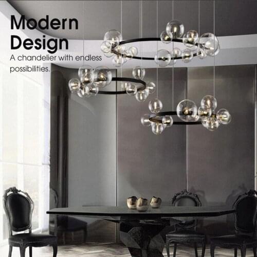 Nordic living room lamp simple modern atmosphere light luxury bubble dining room chandelier