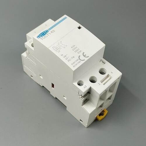 TOCT1 2P 63A 110V COIL 230V/220V 50/60HZ Din rail Household ac Modular contactor 2NO 1NC 1NO