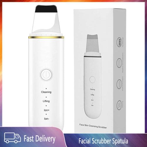 Ultrasonic Skin Scrubber for Face Skin Facial Scrubber Spatula Blackhead Remover Comedones Extractor for Facial Deep Cleansing