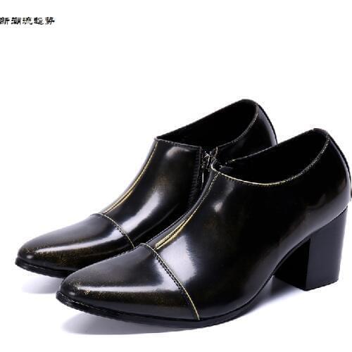 Large size EUR47 Black High Heels mens dress shoes Patent genuine leather pointed toe business dress shoes mens wedding shoes