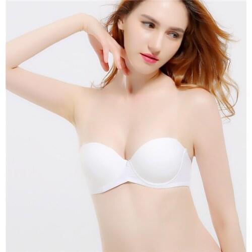 Yasemeen Sexy Push Up Bras Adjustable Solid Strapless Wedding Bras Convertible Women Underwire Bras Invisible Bras for Women