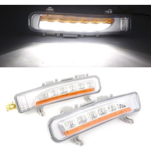 1Pair Car Front Bumper LED Daytime Running Light For Ford Edge SUV Fog Lamp DRL Turn Signal Lights 2011 2012 2013 2014