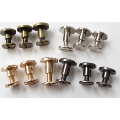20sets/lot Metal Screw Rivets DIY Luggage Leather Belt Craft Solid Screw Nail Rivet Buckles Office Accounting Book Knob Spikes